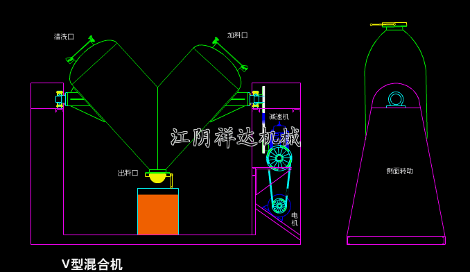 V型混合機CAD圖.gif
